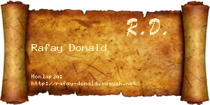 Rafay Donald névjegykártya